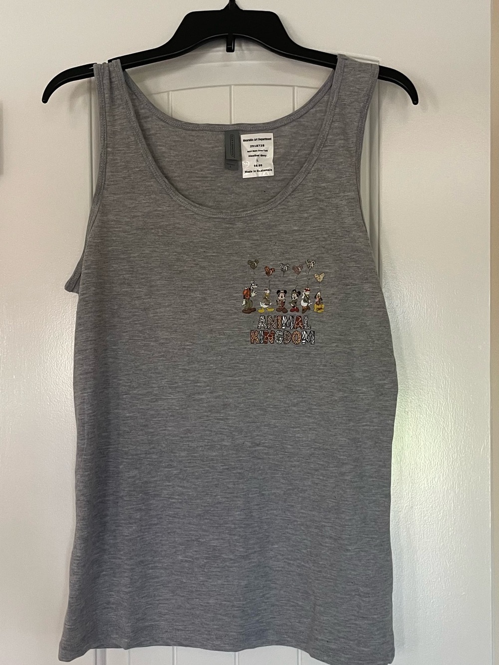 Gray Animal Kingdom Graphic Scoop Tank Top